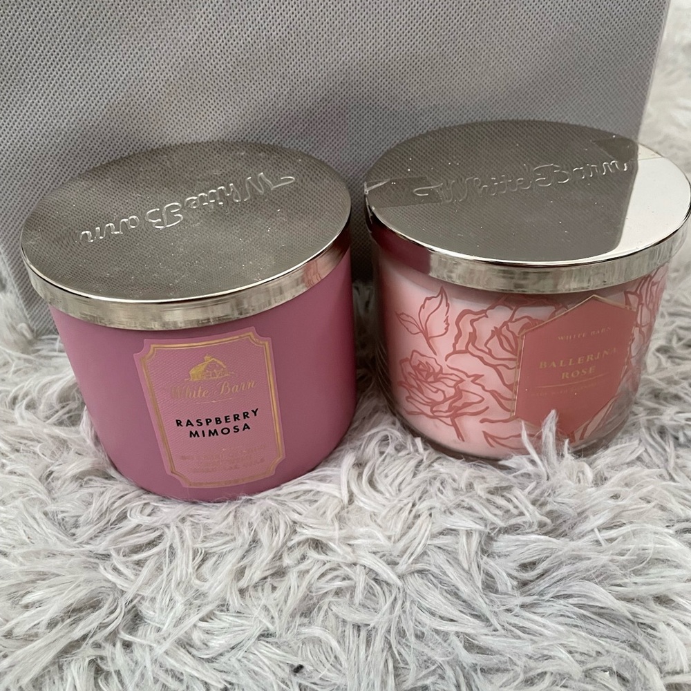 bath and body works candles Raspberry Mimosa And Ballerina Rose Floral Berry